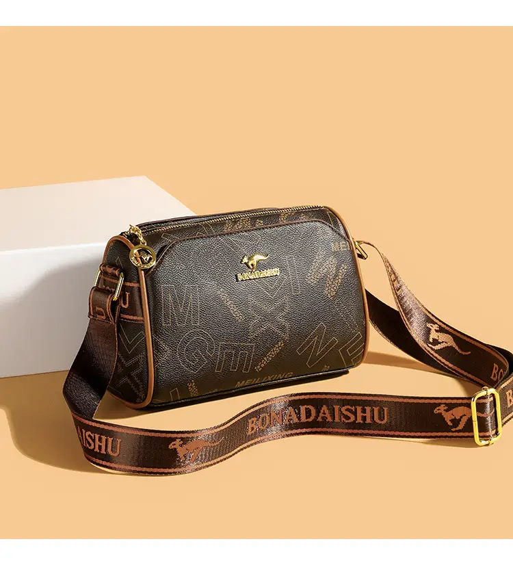 Fashion casual letter printing ladies cylinder bag large capacity foreign trade new wide shoulder strap shoulder messenger bag wholesale — feature 7