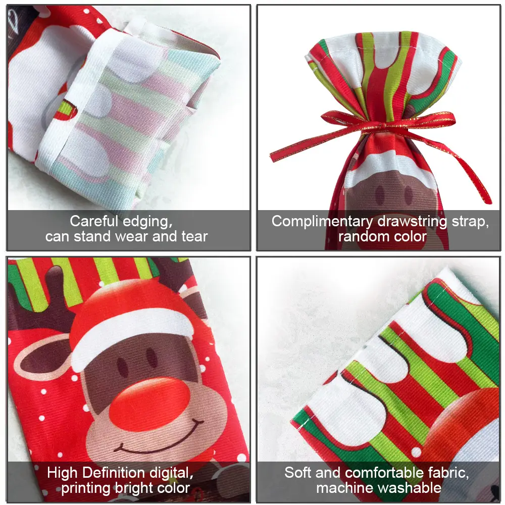 Christmas Santa Claus Snowman Red Wine Bottle Set — feature 16