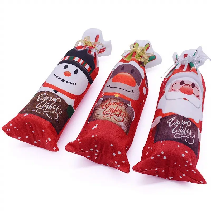 Christmas Santa Claus Snowman Red Wine Bottle Set — feature 17