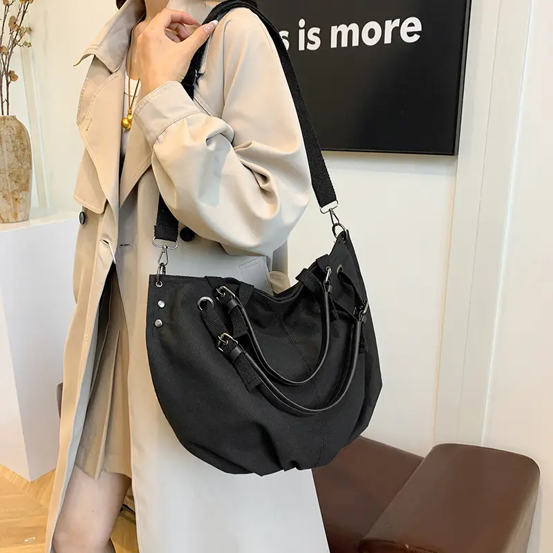 2024 Autumn Japanese Tote Bag Canvas Large Capacity Brown - Image 5