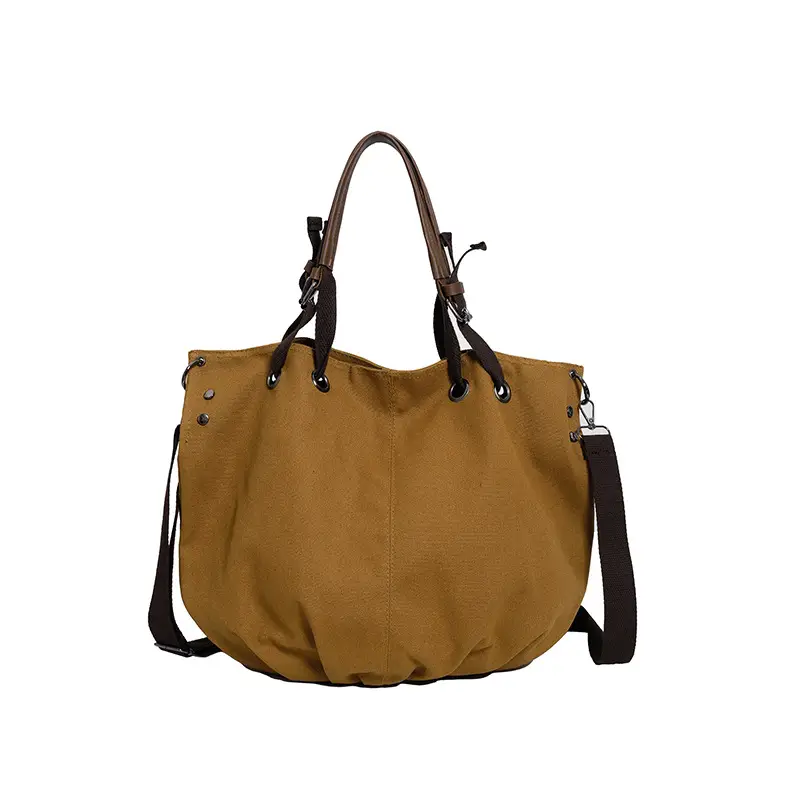 2024 Autumn Japanese Tote Bag Canvas Large Capacity Brown - Image 6