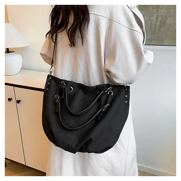 2024 Autumn Japanese Tote Bag Canvas Large Capacity Brown — feature 23