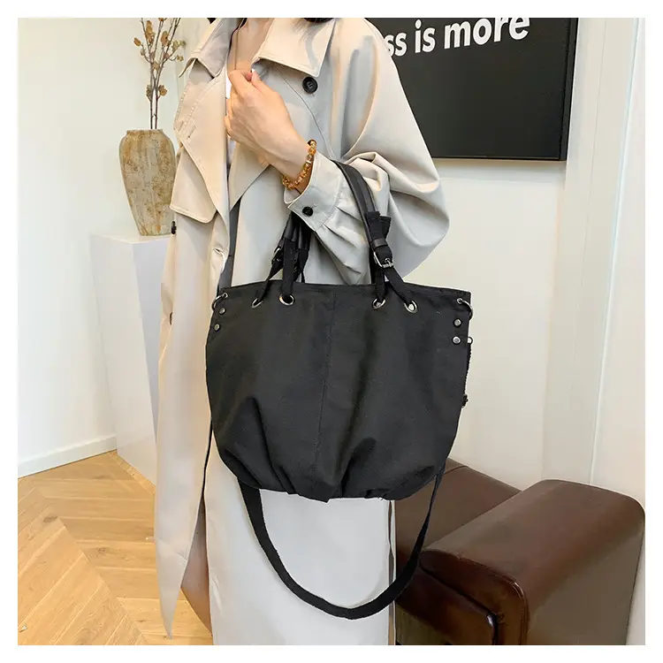 2024 Autumn Japanese Tote Bag Canvas Large Capacity Brown — feature 30