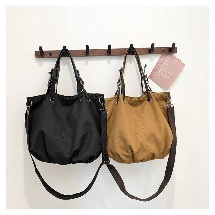 2024 Autumn Japanese Tote Bag Canvas Large Capacity Brown — feature 34