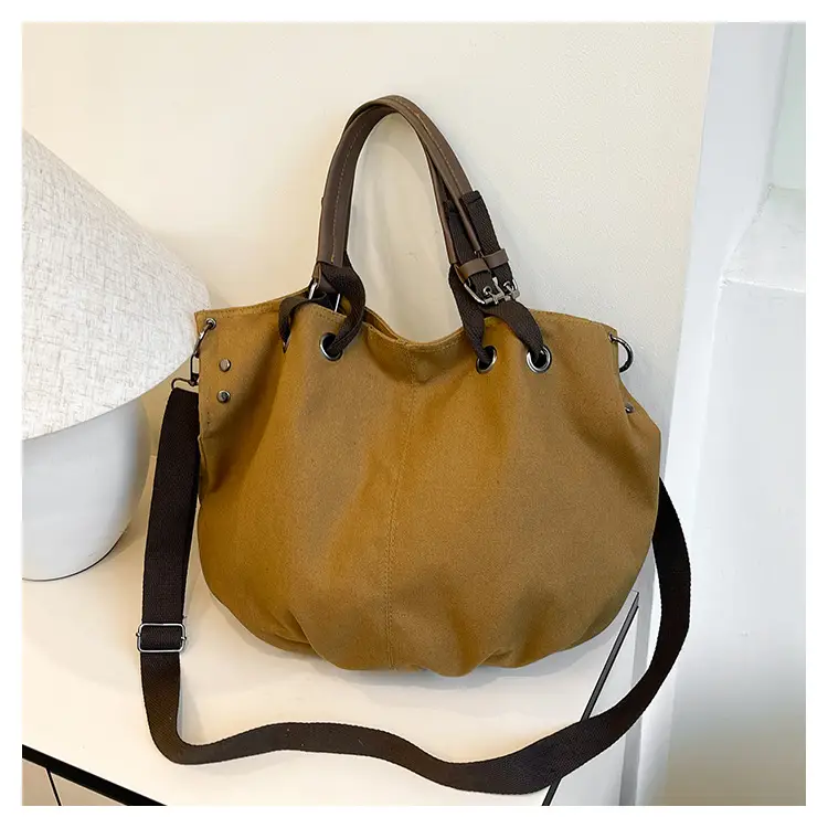 2024 Autumn Japanese Tote Bag Canvas Large Capacity Brown — feature 38