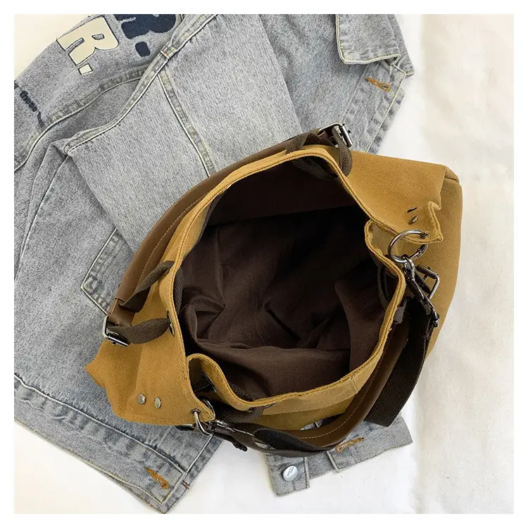 2024 Autumn Japanese Tote Bag Canvas Large Capacity Brown — feature 43