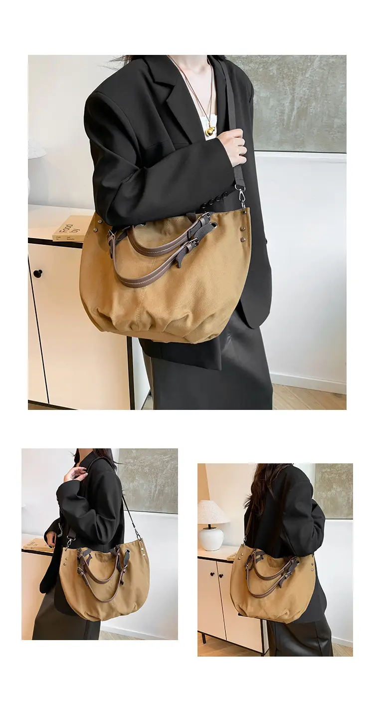 2024 Autumn Japanese Tote Bag Canvas Large Capacity Brown — feature 8