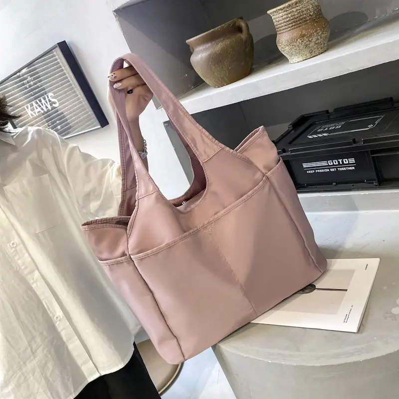 Women's Grey Oxford Tote Bag with 5 Pockets - Image 6