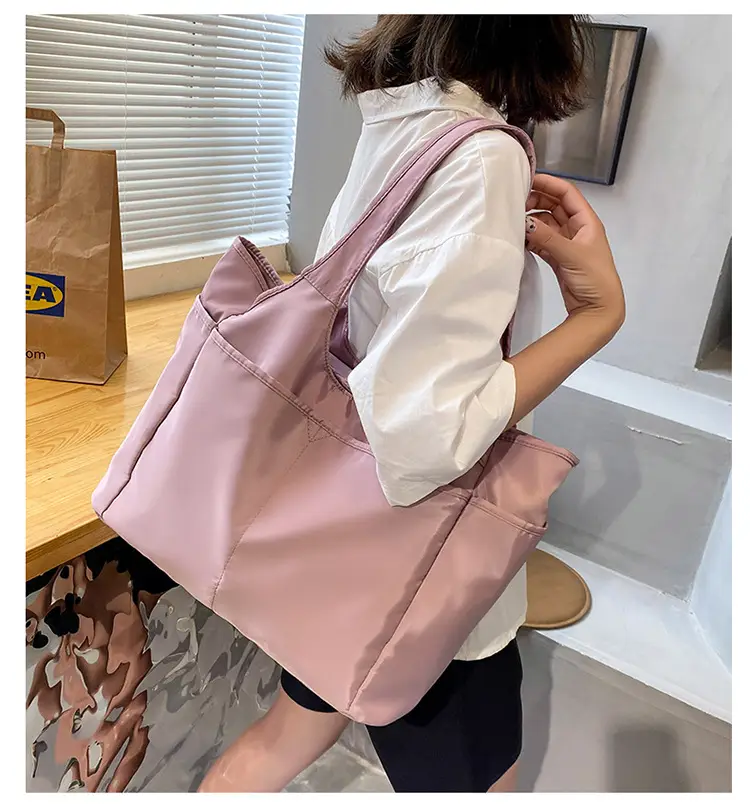 Women's Grey Oxford Tote Bag with 5 Pockets — feature 10
