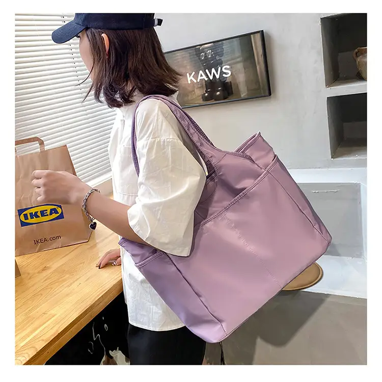 Women's Grey Oxford Tote Bag with 5 Pockets — feature 12