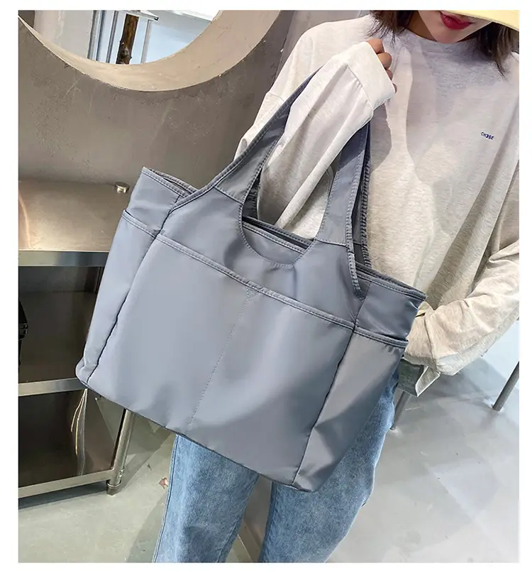Women's Grey Oxford Tote Bag with 5 Pockets — feature 19