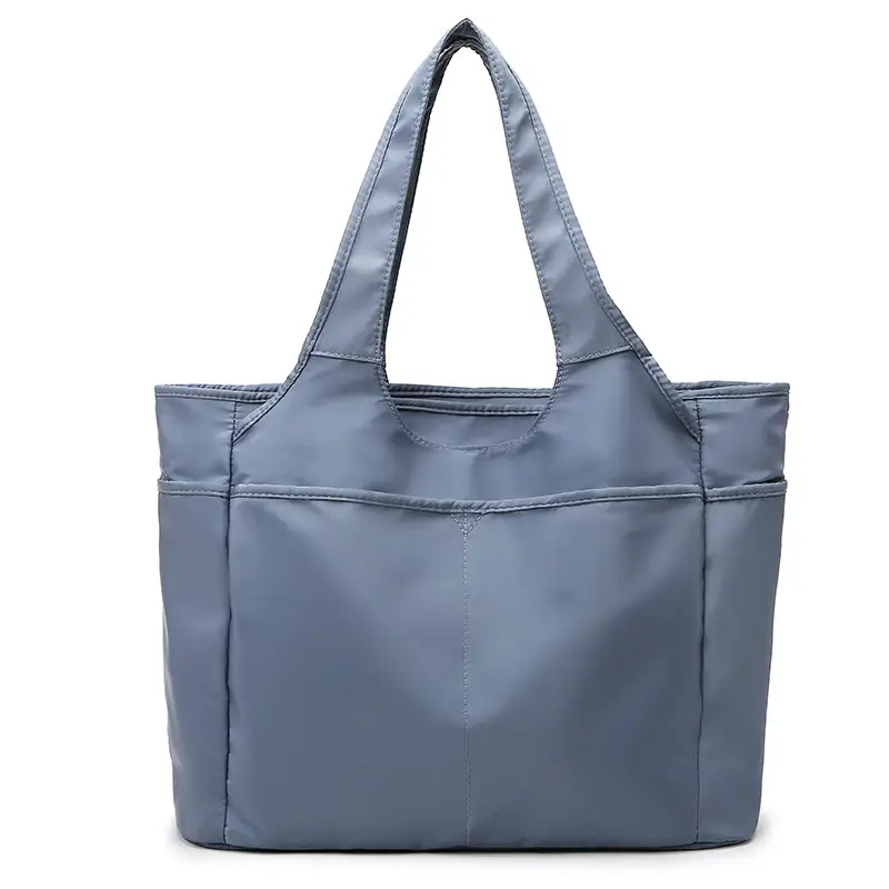 Women's Grey Oxford Tote Bag with 5 Pockets - Image 3