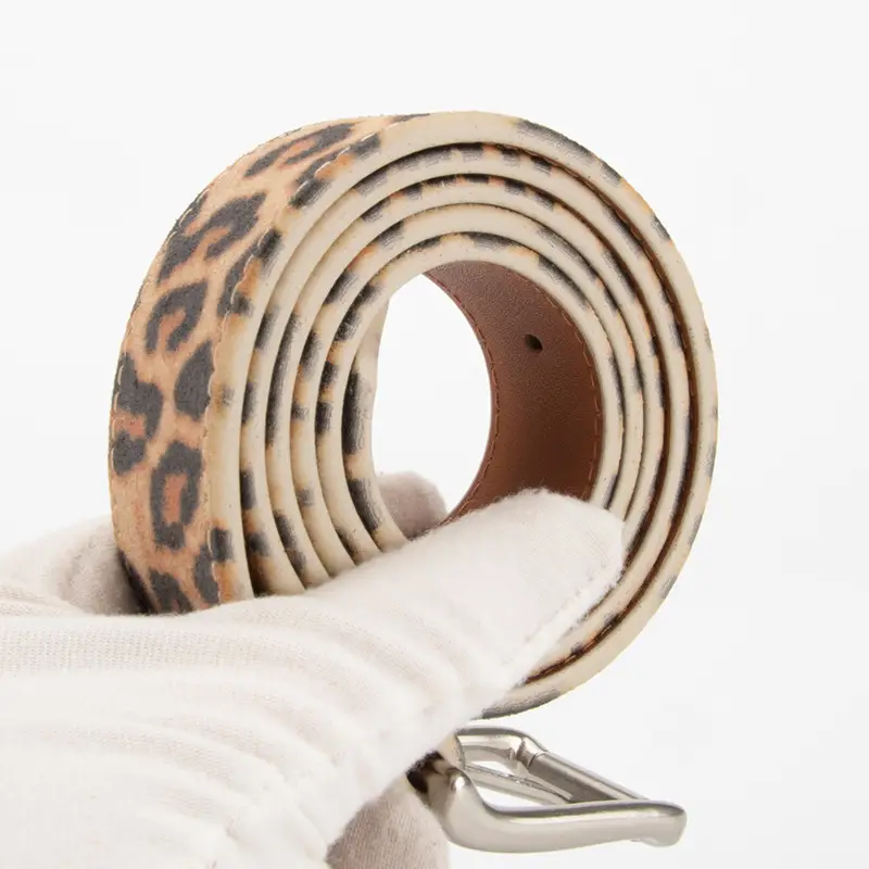 Women Leopard Print Belt with Pin Buckle - Image 5