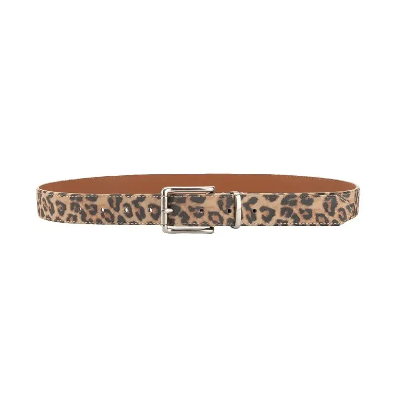 Women Leopard Print Belt with Pin Buckle - Image 6