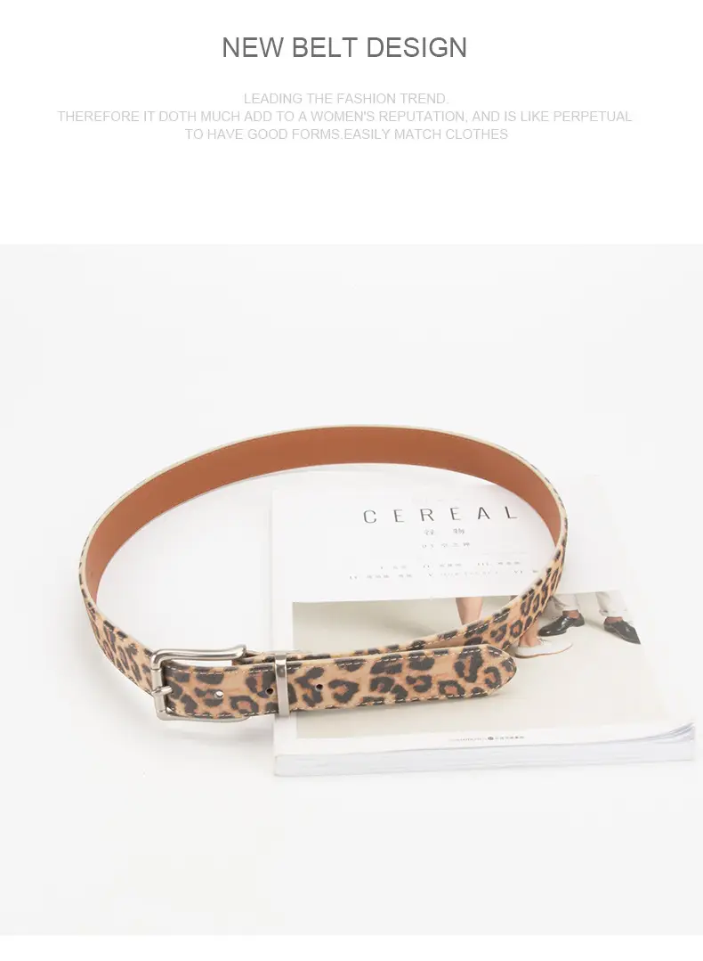 Women Leopard Print Belt with Pin Buckle — feature 10