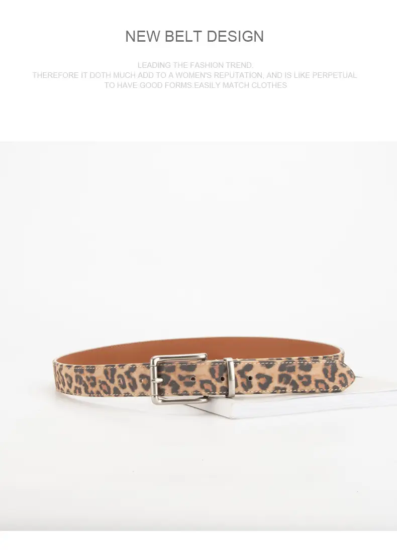 Women Leopard Print Belt with Pin Buckle — feature 11