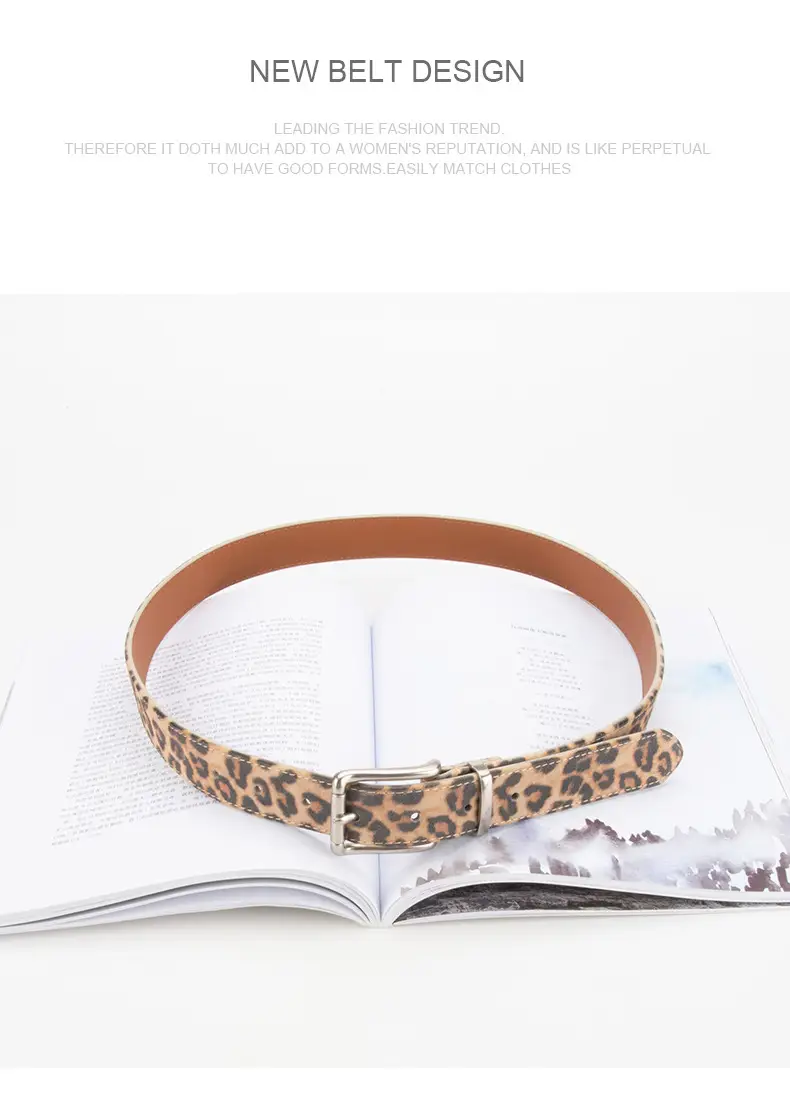 Women Leopard Print Belt with Pin Buckle — feature 12