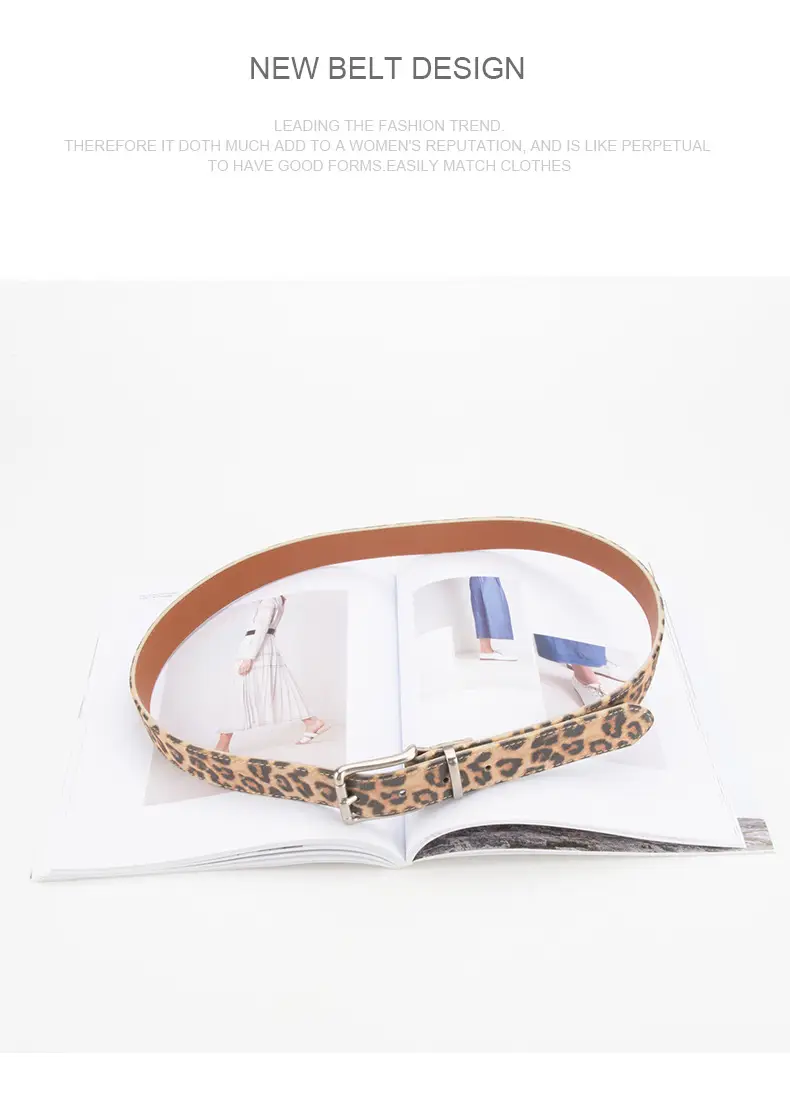 Women Leopard Print Belt with Pin Buckle — feature 13