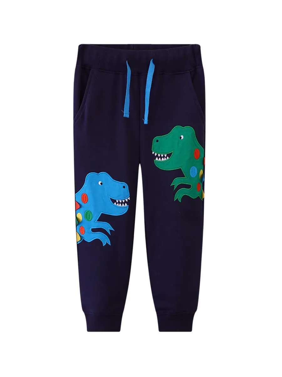Toddler Dinosaur Sweatpants Dark Blue Long Pants - Image 6