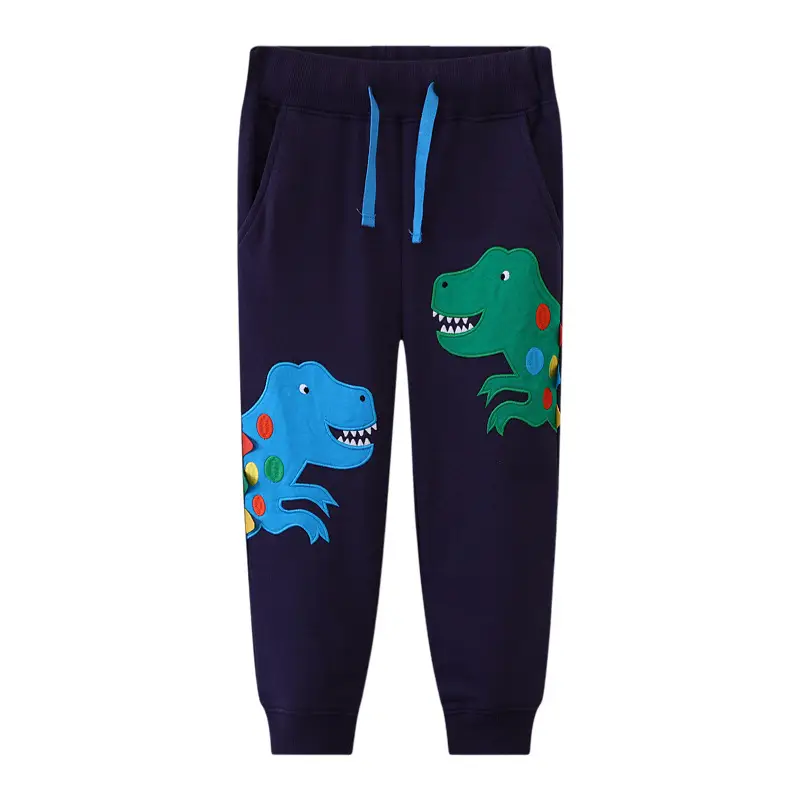 Toddler Dinosaur Sweatpants Dark Blue Long Pants