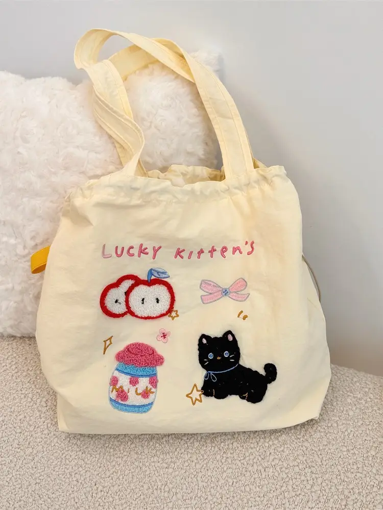 Cute Embroidered Shoulder Bag for Girls Large Capacity - Image 8