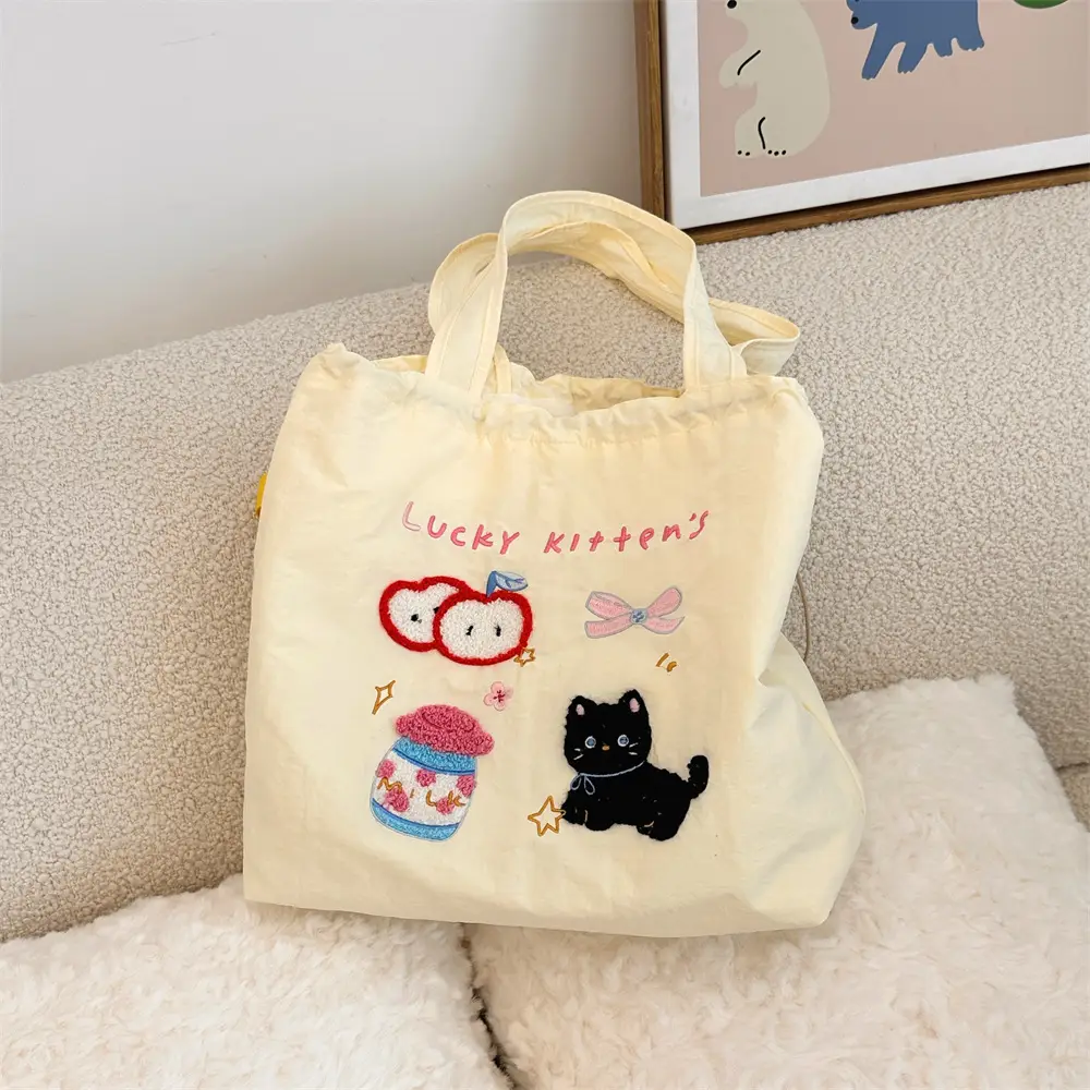 Cute Embroidered Shoulder Bag for Girls Large Capacity - Image 3