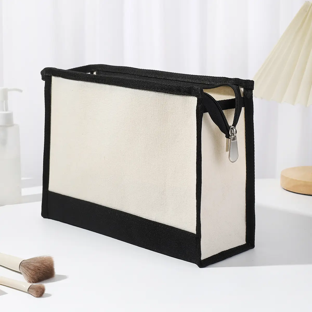 Canvas Shoulder Bag & Cosmetic Case Set Yellow — feature 8