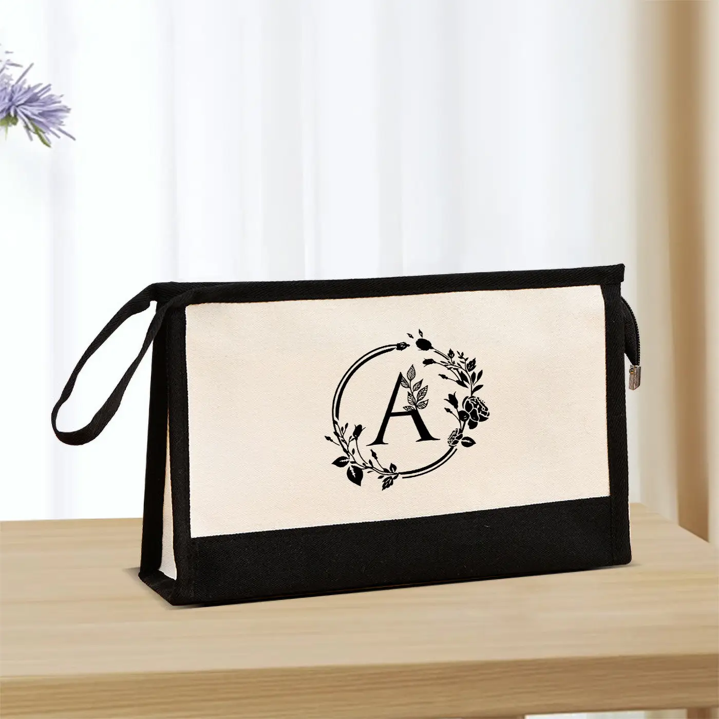 Canvas Shoulder Bag & Cosmetic Case Set Yellow — feature 9