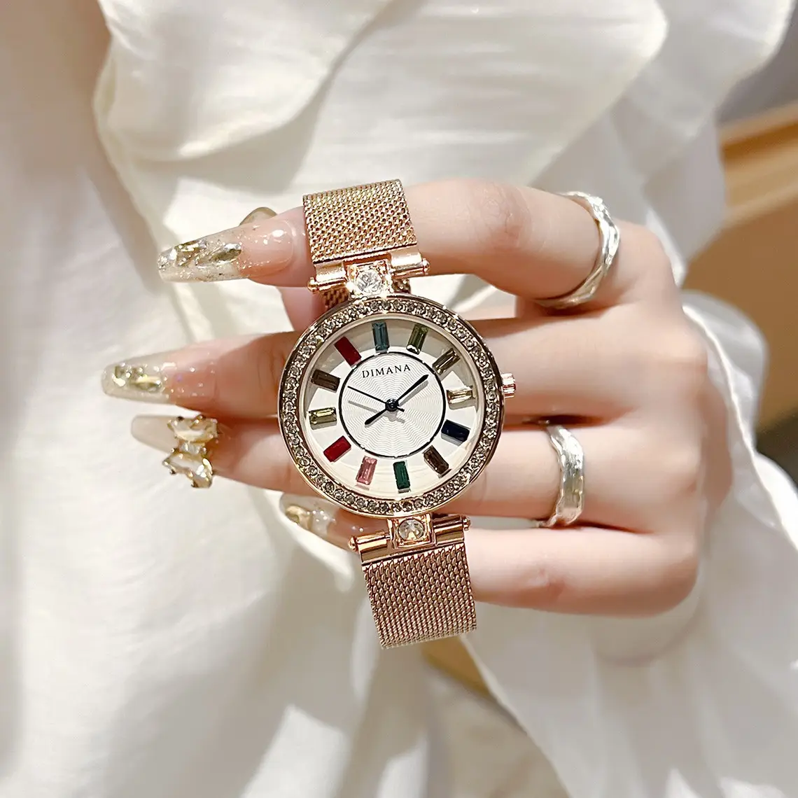 Luxury Colored Diamond Watch Set for Women - Image 4