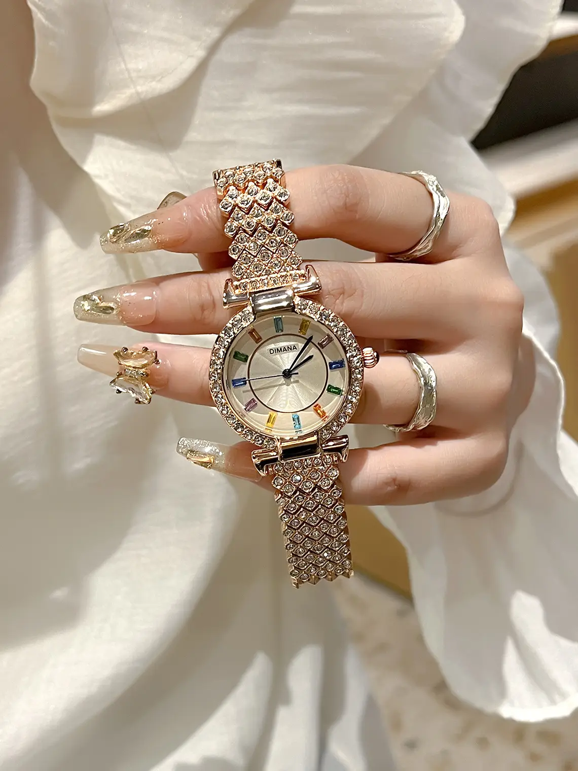 Luxury Colored Diamond Watch Set for Women - Image 2