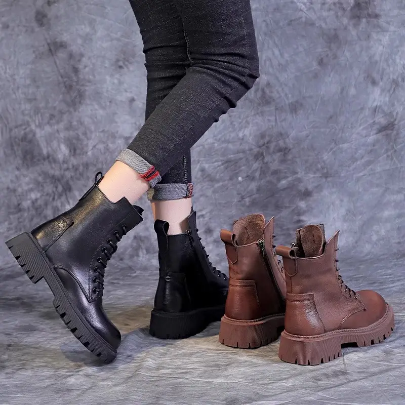 2025 Winter Boots Black Thick Sole British Style - Image 6