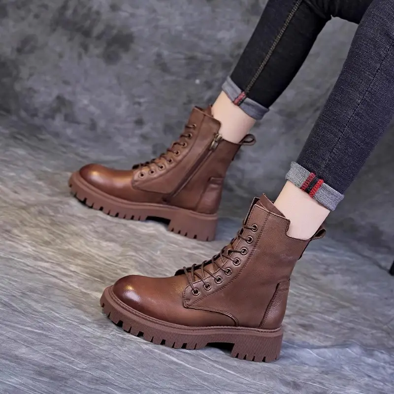 2025 Winter Boots Black Thick Sole British Style - Image 7