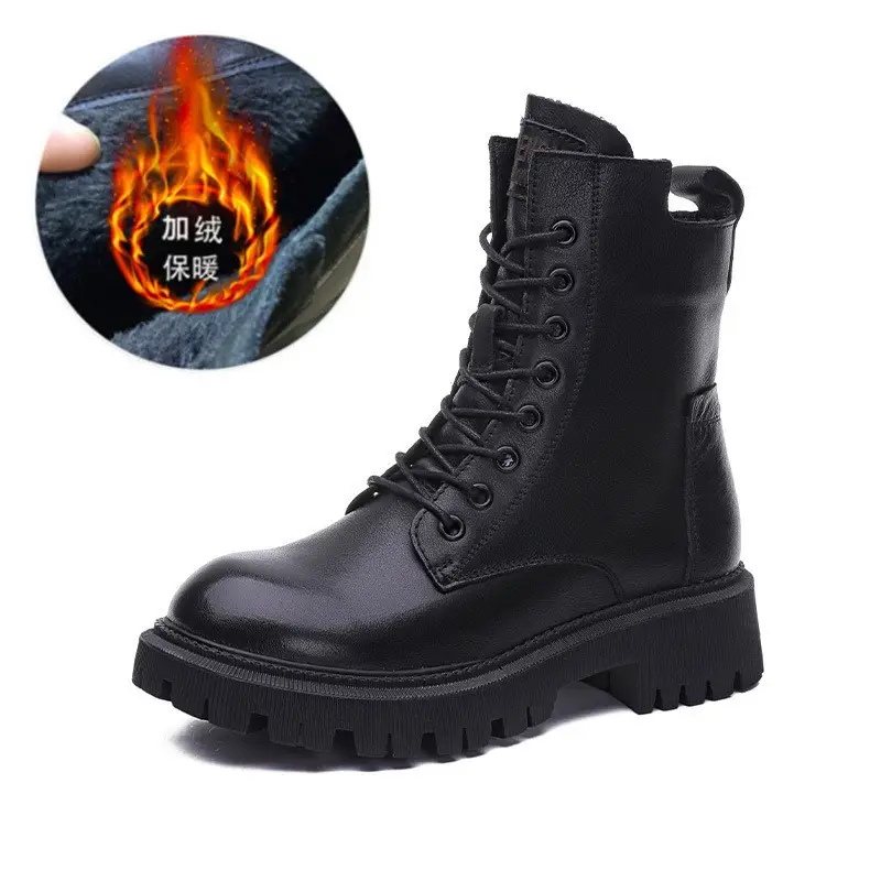 2025 Winter Boots Black Thick Sole British Style - Image 2
