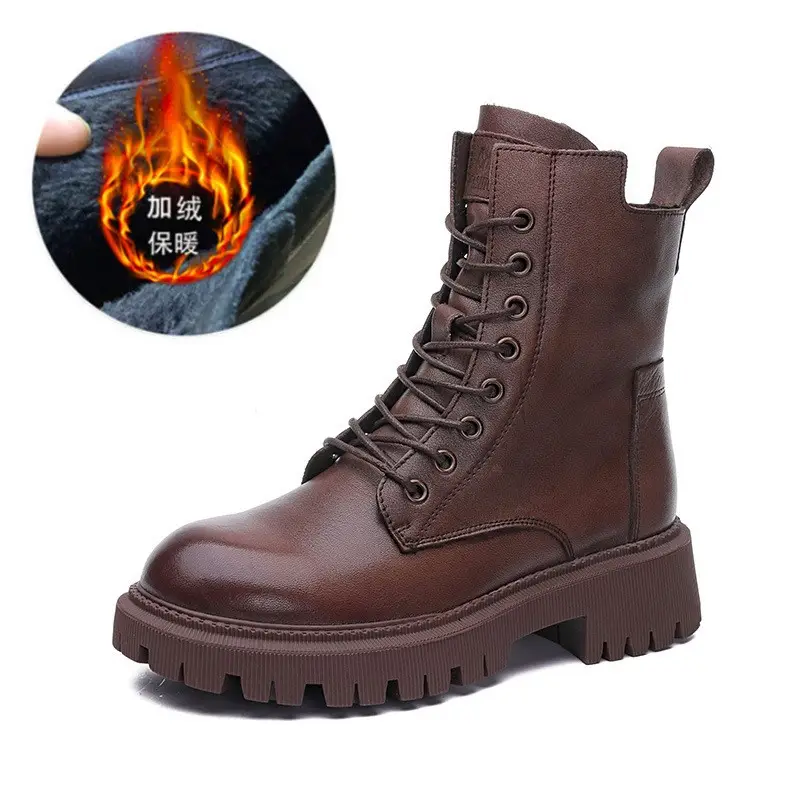 2025 Winter Boots Black Thick Sole British Style - Image 4