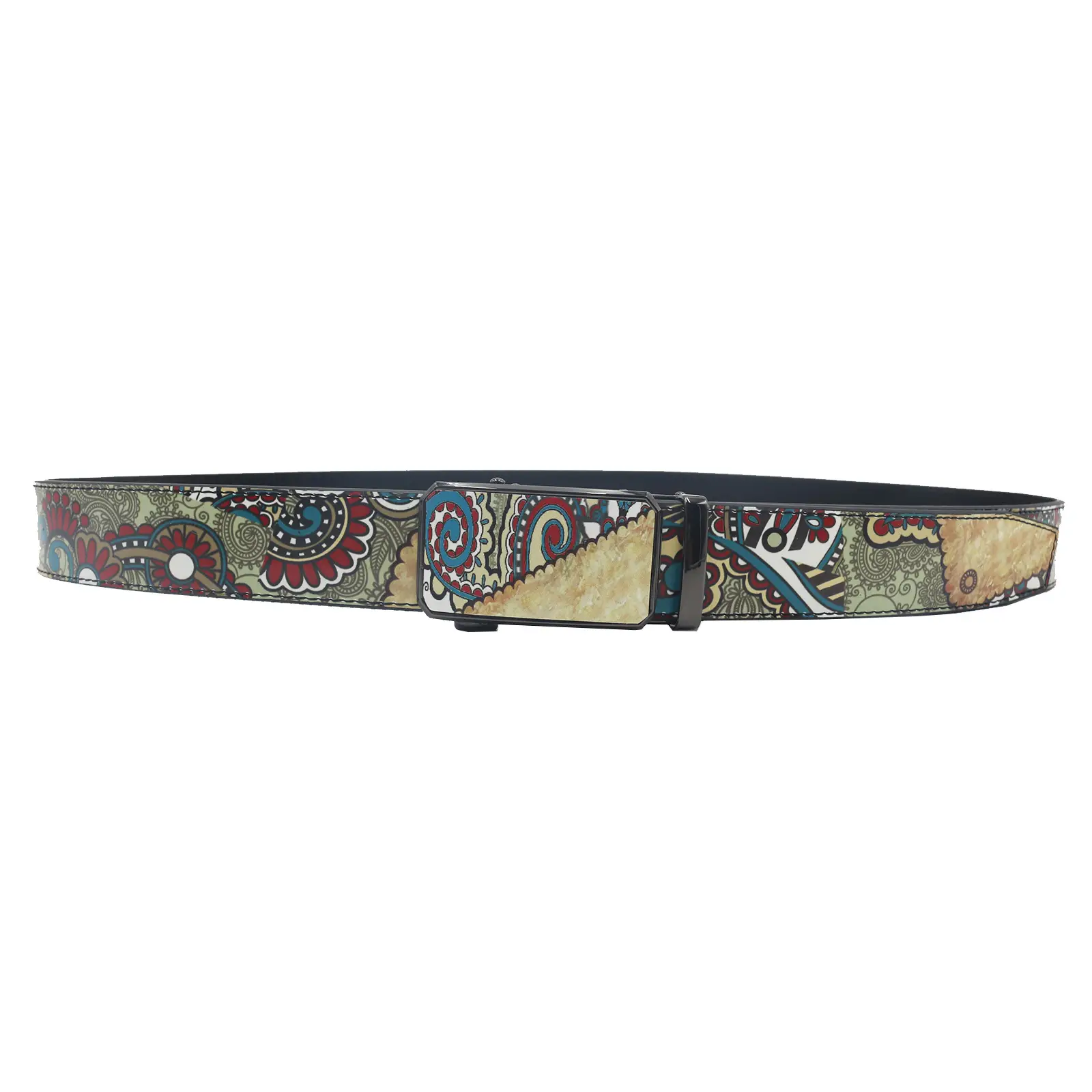 Retro Cross-Country Print Belt with Automatic Buckle — feature 5