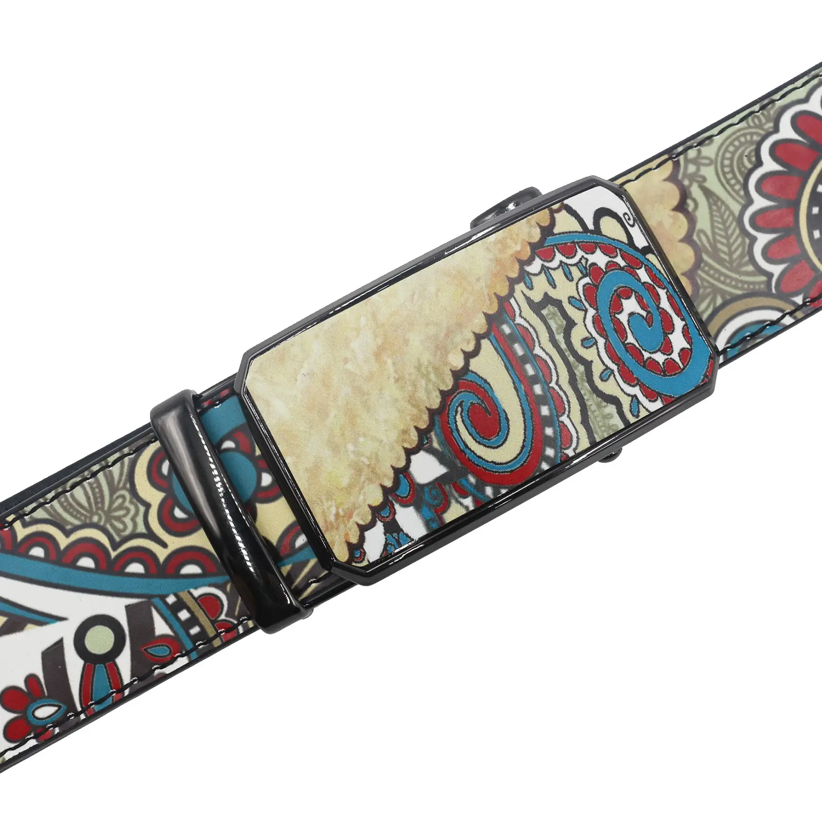Retro Cross-Country Print Belt with Automatic Buckle — feature 6