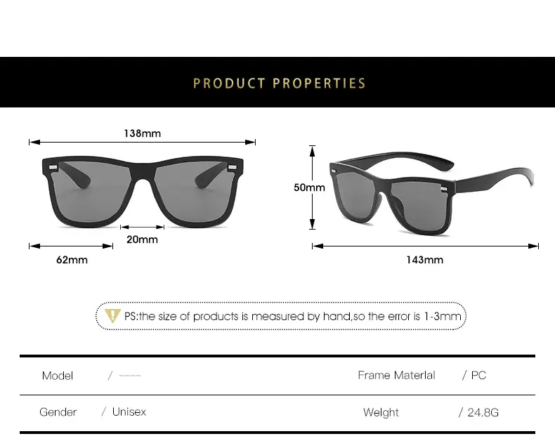 Trendy Blue Mirror Sunglasses One-Piece Frame β feature 4