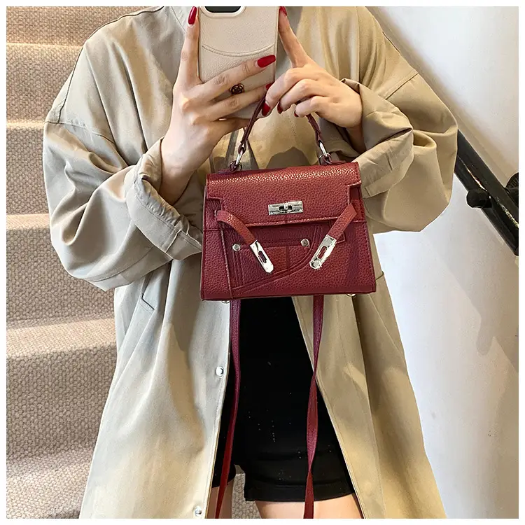 Women's Maroon Leather Shoulder Bag 2024 New Style — feature 30