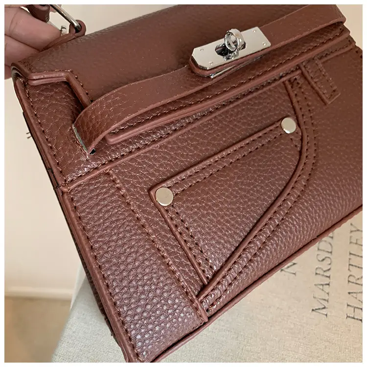 Women's Maroon Leather Shoulder Bag 2024 New Style — feature 47