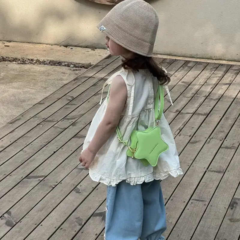 Star Shape Green Crossbody Bag for Girls - Image 7