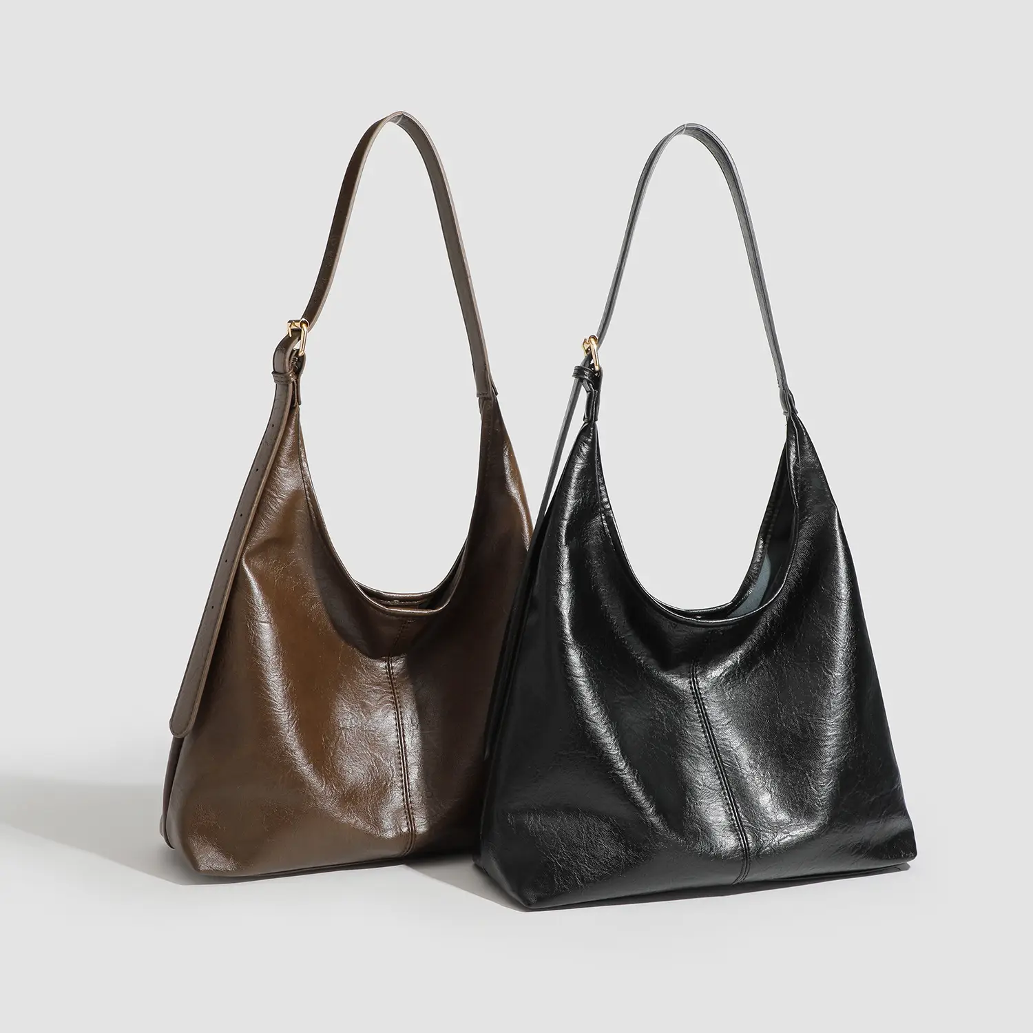 Brown Leather Large Commuter Tote Bag Women - Image 4