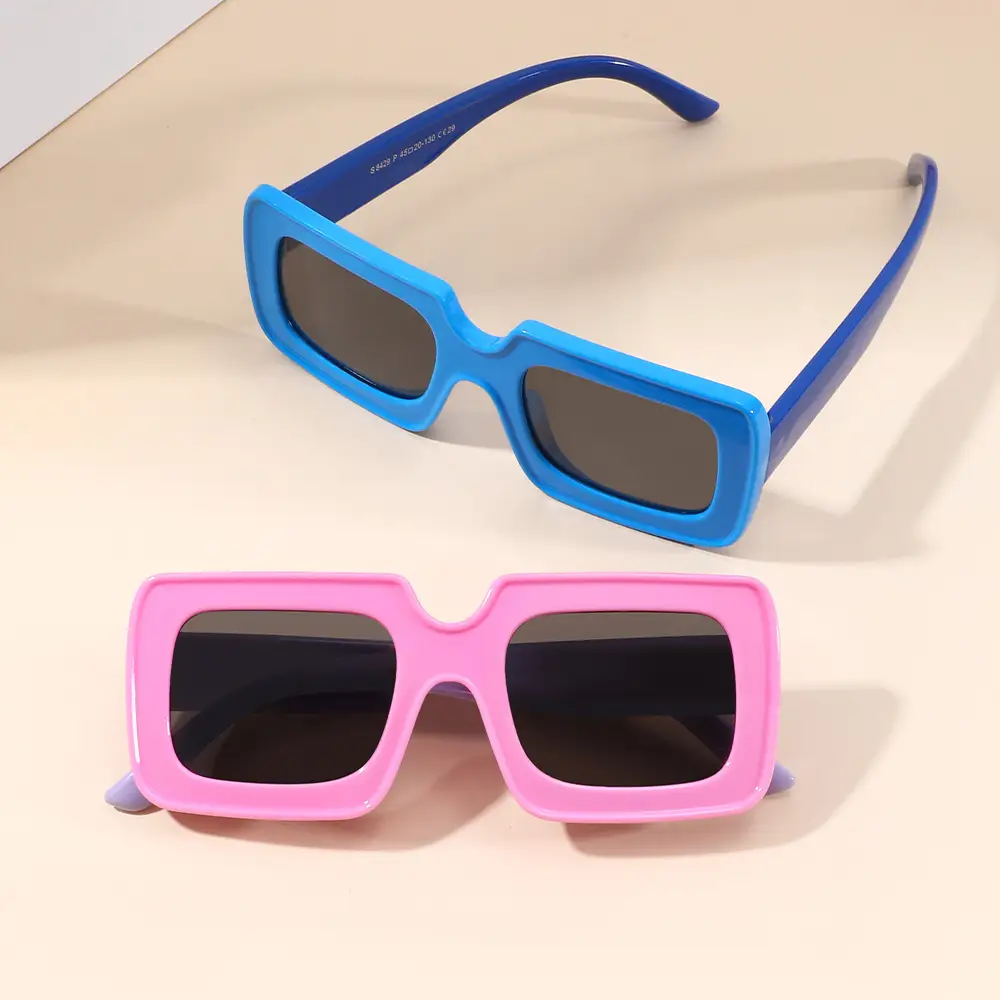 Pink Polarized Kids Sunglasses Square Frame Anti-UV - Image 17
