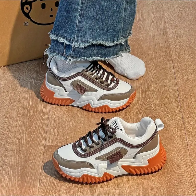 Factory Direct Sales Support Dropshipping 2025 New Autumn Thick-Soled Breathable Dad Shoes Casual Sports Shoes
