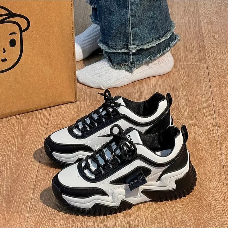 Factory Direct Sales Support Dropshipping 2025 New Autumn Thick-Soled Breathable Dad Shoes Casual Sports Shoes