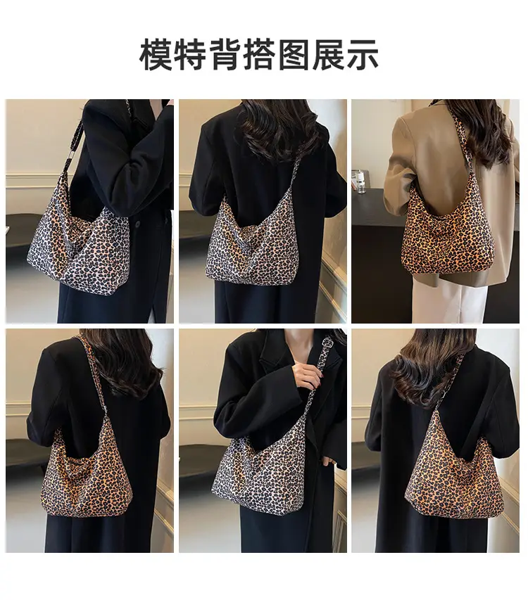 Leopard Print Velvet Shoulder Bag Large Capacity — feature 9