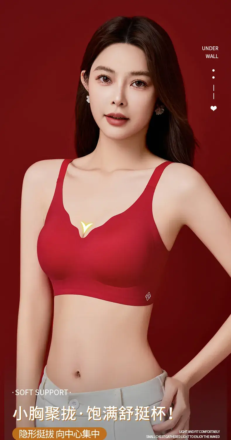 Red Underwire Cup Bra for Small Chest Size — feature 13