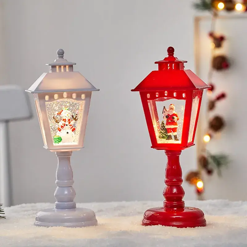 Red Four Corner Table Lamp with LED Light & Decor Box - Image 4