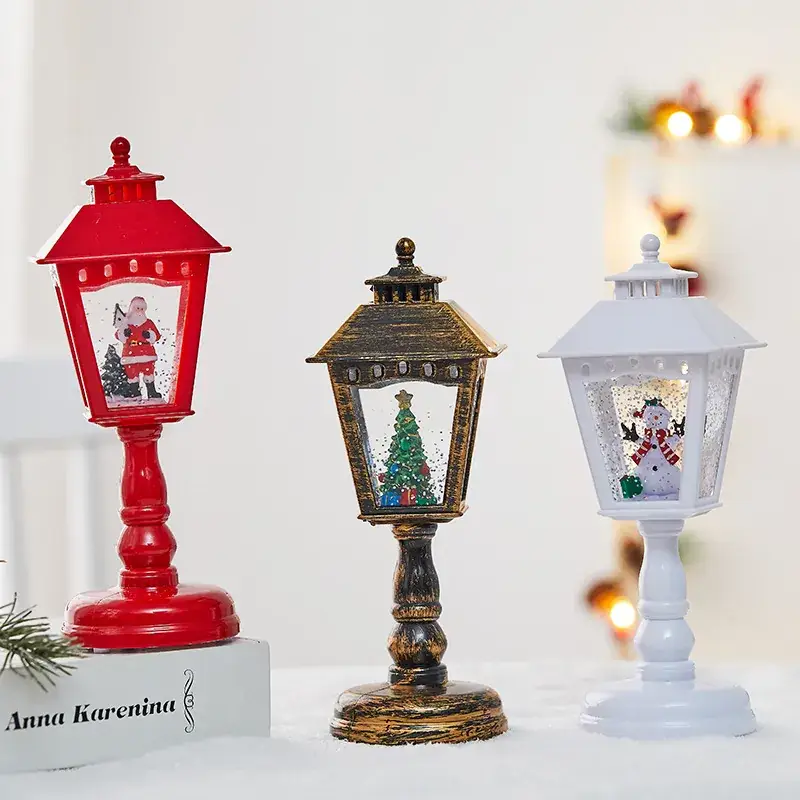 Red Four Corner Table Lamp with LED Light & Decor Box - Image 5