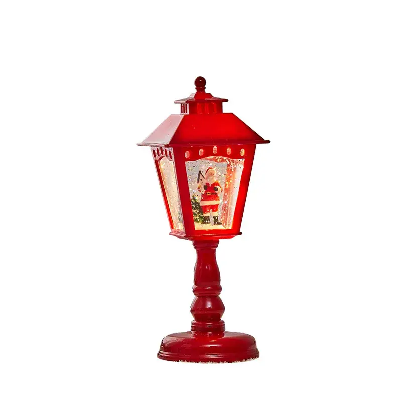 Red Four Corner Table Lamp with LED Light & Decor Box - Image 8
