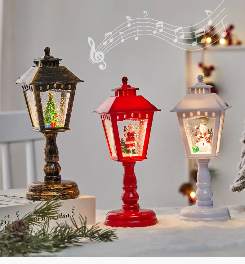 Red Four Corner Table Lamp with LED Light & Decor Box — feature 1
